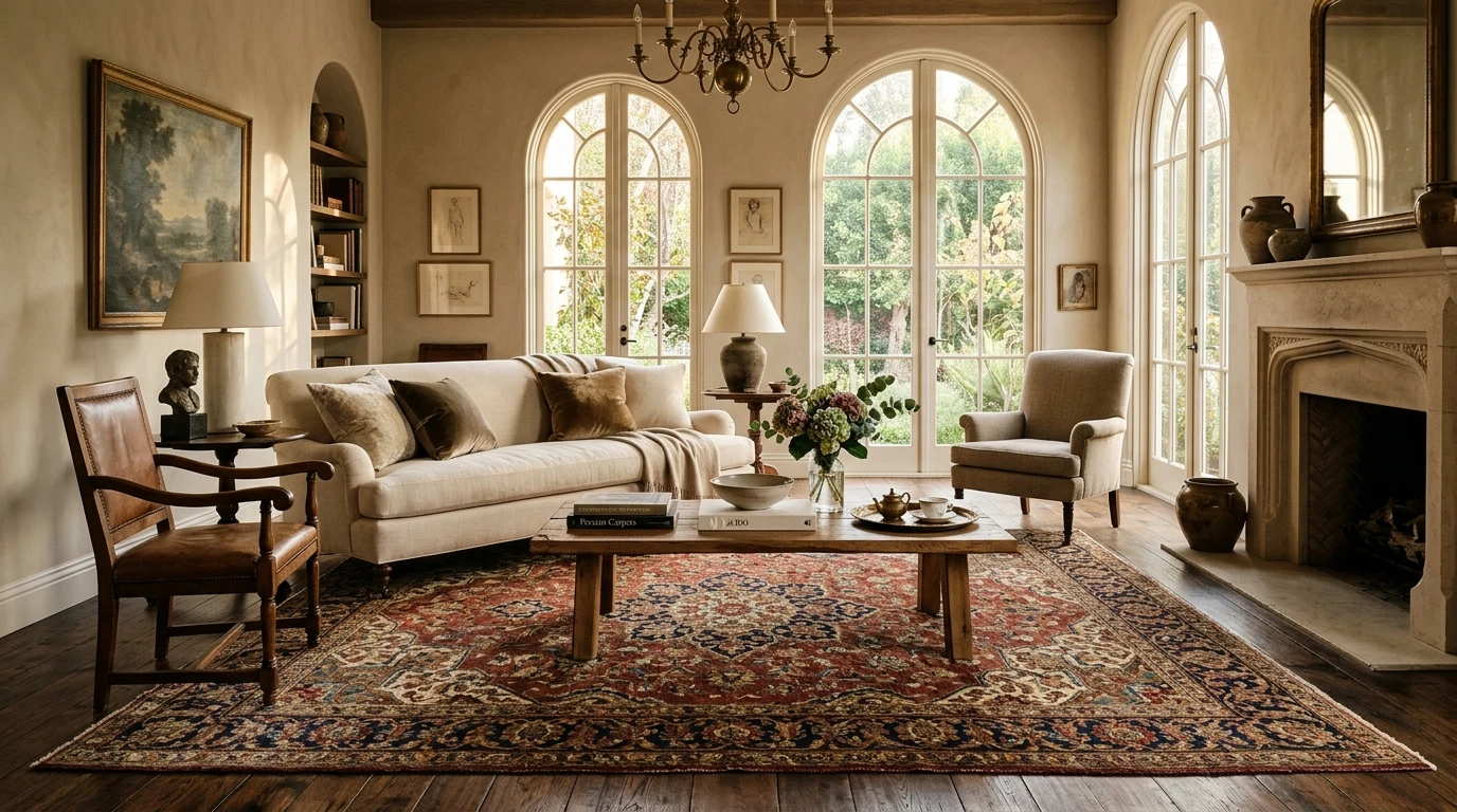 Luxury Interior Living Room Rug Design