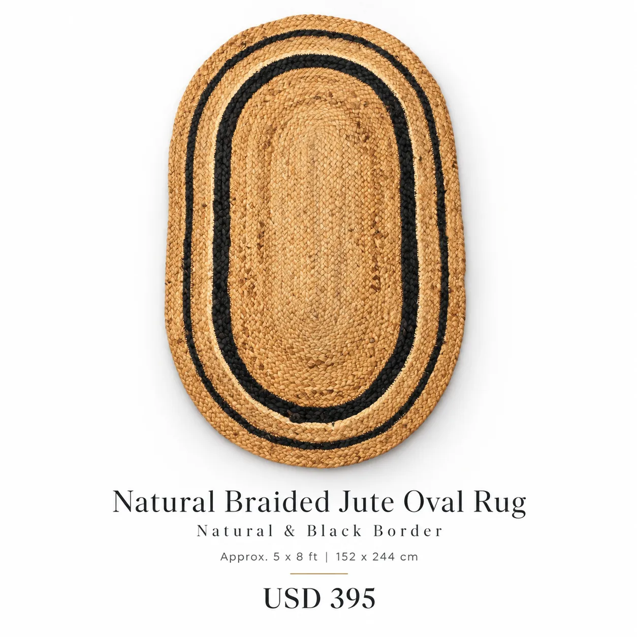 Natural Braided Jute Oval Rugs
